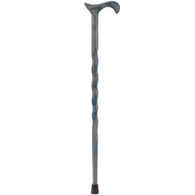 Load image into Gallery viewer, Brazos Walking Sticks Twisted Oak Walking Cane With Derby Handle, 37in, Denim
