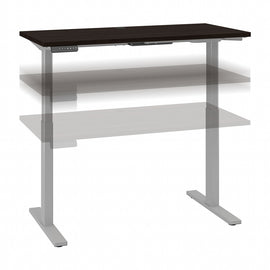 Bush Business Furniture Move 60 Series 48inW Height-Adjustable Standing Desk, 23-5/8inD, Black Walnut/Cool Gray Metallic, Standard Delivery