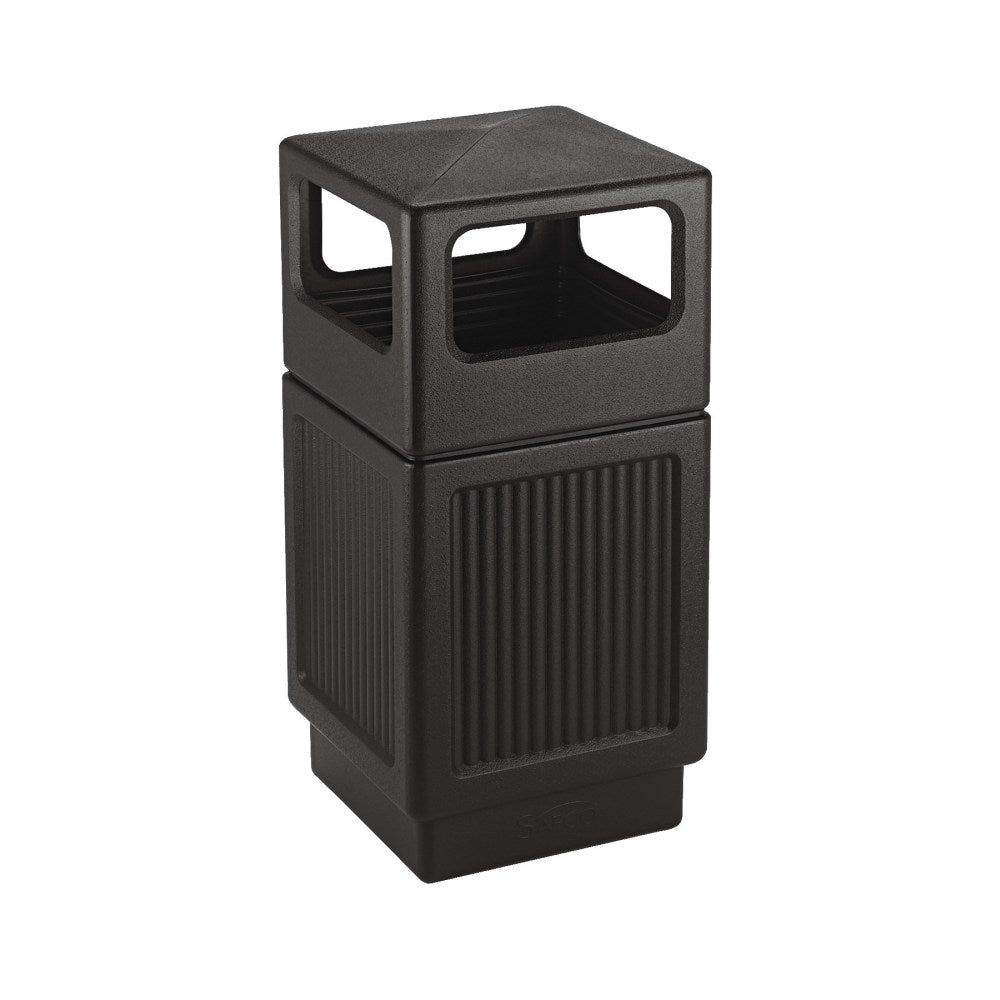 Safco Canmeleon 38-gallon Waste Receptable - 38 gal Capacity - Rectangular - 39.3in Height x 18.3in Width x 18.3in Depth - High-density Polyethylene (HDPE), Stainless Steel, Plastic - Black - 1 Each