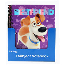 Load image into Gallery viewer, Inkology Notebooks, The Secret Life Of Pets, 8-1/2in x 11in, College Ruled, 140 Pages (70 Sheets), Assorted Designs, Pack Of 12 Notebooks