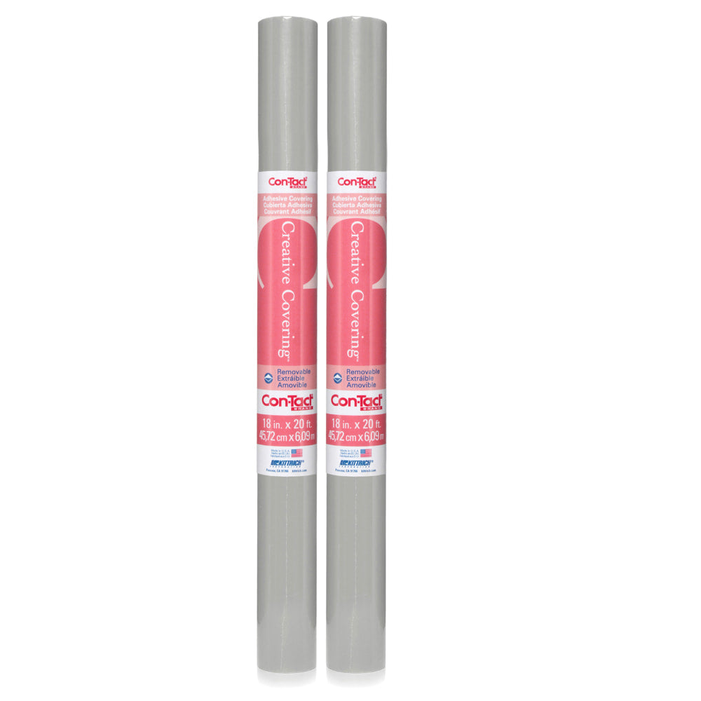Kittrich Con-Tact Adhesive Rolls, 18in x 20ft, Slate Gray, Set Of 2 Rolls