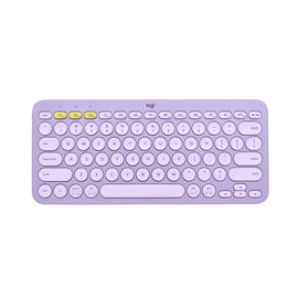 Logitech K380 Multi-Device Bluetooth Keyboard - Wireless Connectivity - Bluetooth - 32.81 ft - ChromeOS - Tablet, Smartphone, Computer - PC, Mac - AAA Battery Size Supported - Purple, Lavender