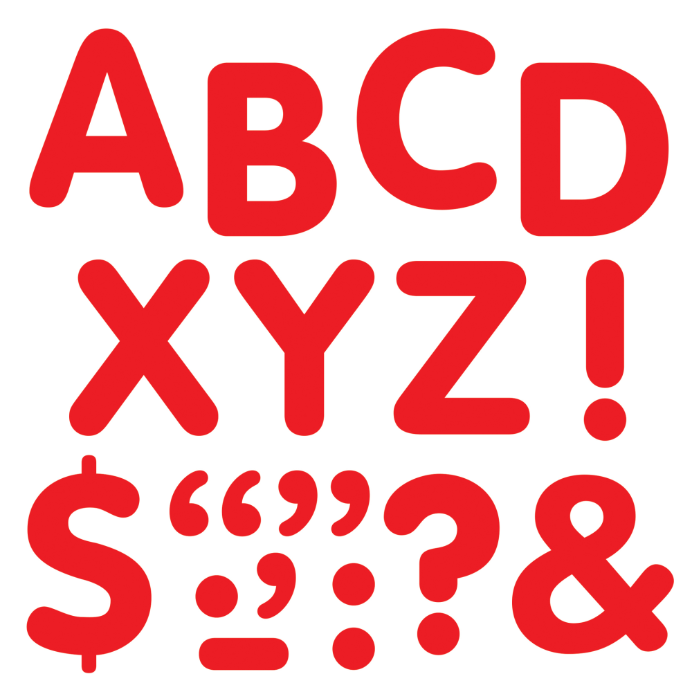 TREND STICK-EZE Stick-On Letters, 2in, Red, Pack Of 107