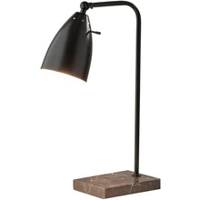Load image into Gallery viewer, Adesso Vincent Desk Lamp, 19inH, Black Shade/Brown Marble Base