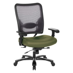 Office Star 75 Series Big & Tall Ergonomic Double AirGrid Back And Custom Fabric Seat Chair, Sage