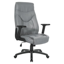 Load image into Gallery viewer, Office Star Ergonomic Leather High-Back Executive Office Chair, Charcoal Gray