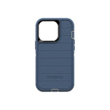 OtterBox Defender Series Pro - Back cover for cell phone - rugged - polycarbonate, synthetic rubber, 50% recycled plastic - fort blue - for Apple iPhone 13 Pro
