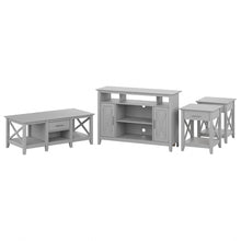 Load image into Gallery viewer, Bush Furniture Key West Tall TV Stand for 55in TV With Coffee Table And End Tables, Cape Cod Gray, Standard Delivery