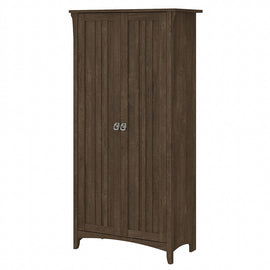 Bush Furniture Salinas Tall Storage Cabinet with Doors, Ash Brown, Standard Delivery