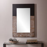 Holly & Martin Wagars Wall Mirror, 36inH x 24inW x 1 3/4inD, Black/Burnt Oak
