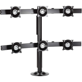 Chief KTG330 Series KTG330B Six Monitor Grommet Mount - Steel - 120 lb - Black