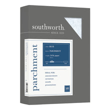 Load image into Gallery viewer, Southworth Parchment Specialty Paper, 8 1/2in x 11in, 24 Lb., Blue, Pack Of 500
