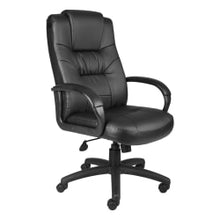 Load image into Gallery viewer, Boss Office Products Silhouette Ergonomic Bonded Leather High-Back Chair, Black