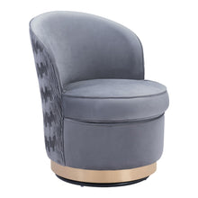 Load image into Gallery viewer, Zuo Modern Zelda Accent Chair, Gray/Gold