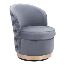 Zuo Modern Zelda Accent Chair, Gray/Gold