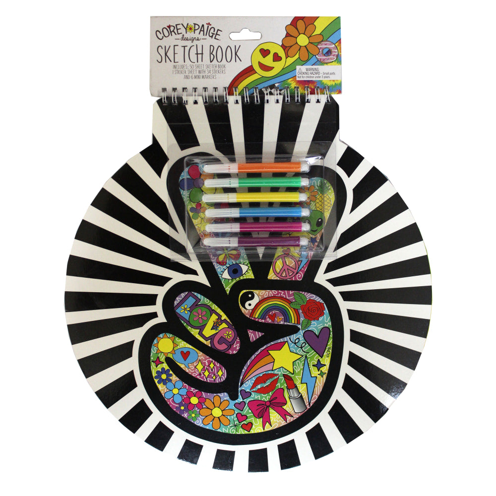 Inkology Jumbo Sketchbooks, 13in, 25 Pages (50 Sheets), Corey Paige, Pack Of 6 Sketchbooks