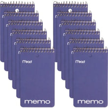 Load image into Gallery viewer, Mead Wirebound Memo Book - 60 Sheets - 120 Pages - Wire Bound - College Ruled - 3in x 5in - White Paper - AssortedCardboard Cover - Stiff-back, Hole-punched - 12 / Pack