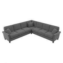 Load image into Gallery viewer, Bush Furniture Coventry 111inW L-Shaped Sectional Couch, French Gray Herringbone, Standard Delivery