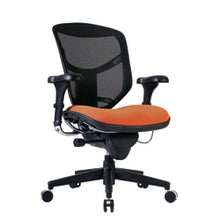 Load image into Gallery viewer, WorkPro Quantum 9000 Series Ergonomic Mesh/Premium Fabric Mid-Back Chair, Black/Tangerine, BIFMA Compliant