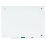 Bi-silque Magnetic Glass Dry Erase Board - 18in (1.5 ft) Width x 24in (2 ft) Height - White Glass Surface - Rectangle - Horizontal/Vertical - 1 Each