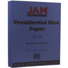 Load image into Gallery viewer, JAM Paper Color Multi-Use Printer &amp; Copy Paper, Presidential Blue, Letter (8.5in x 11in), 50 Sheets Per Pack, 28 Lb