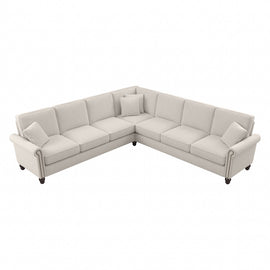 Bush Furniture Coventry 111inW L-Shaped Sectional Couch, Light Beige, Standard Delivery