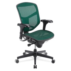 WorkPro Quantum 9000 Series Ergonomic Mesh/Mesh Mid-Back Chair, Black/Green, BIFMA Compliant
