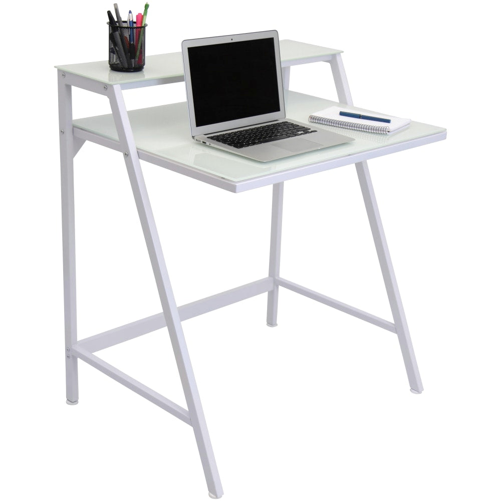 LumiSource 2-Tier 32inW Computer Desk, White