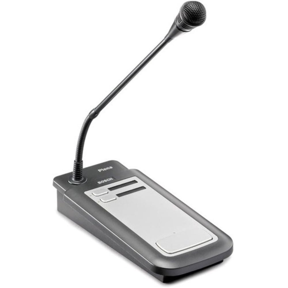 Bosch Plena Easy Line PLE-2CS Wired Condenser Microphone - Charcoal, Silver - 16.40 ft - 100 Hz to 16 kHz - 200 Ohm - 85 dB - Uni-directional - Desktop - Proprietary