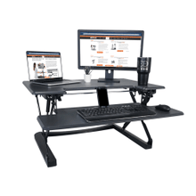 Load image into Gallery viewer, Victor High Rise DCX760 Height-Adjustable Standing Desk Riser, 36in, Gray/Black