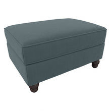 Load image into Gallery viewer, Bush Furniture Hudson Storage Ottoman, Turkish Blue Herringbone Fabric, Standard Delivery