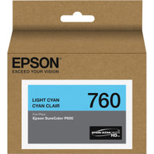 Load image into Gallery viewer, Epson UltraChrome HD T760 Original Ink Cartridge - Inkjet - Light Cyan - 1 Each