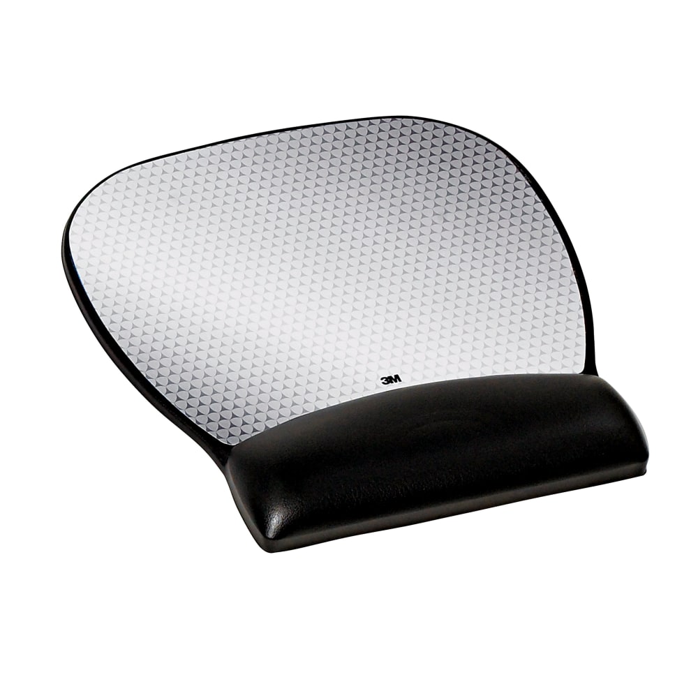 3M Precise Mouse Pad With Gel Wrist Rest, Large, Black