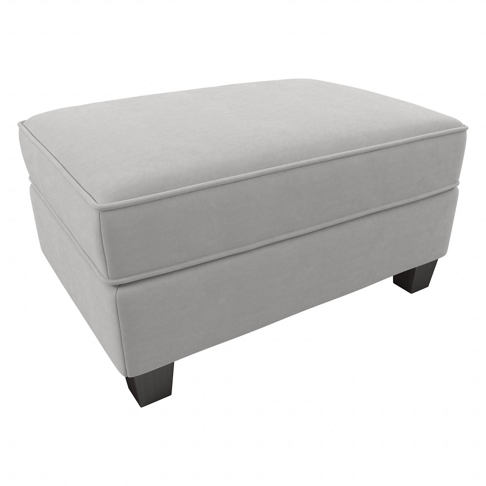 Bush Furniture Flare Microsuede Storage Ottoman, 18-1/2inH x 34-1/2inW x 24-1/16inD, Light Gray, Standard Delivery