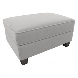 Bush Furniture Flare Microsuede Storage Ottoman, 18-1/2inH x 34-1/2inW x 24-1/16inD, Light Gray, Standard Delivery