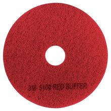 Load image into Gallery viewer, 3M 5100 Buffer Floor Pads, 14in Diameter, Red, Pack Of 5