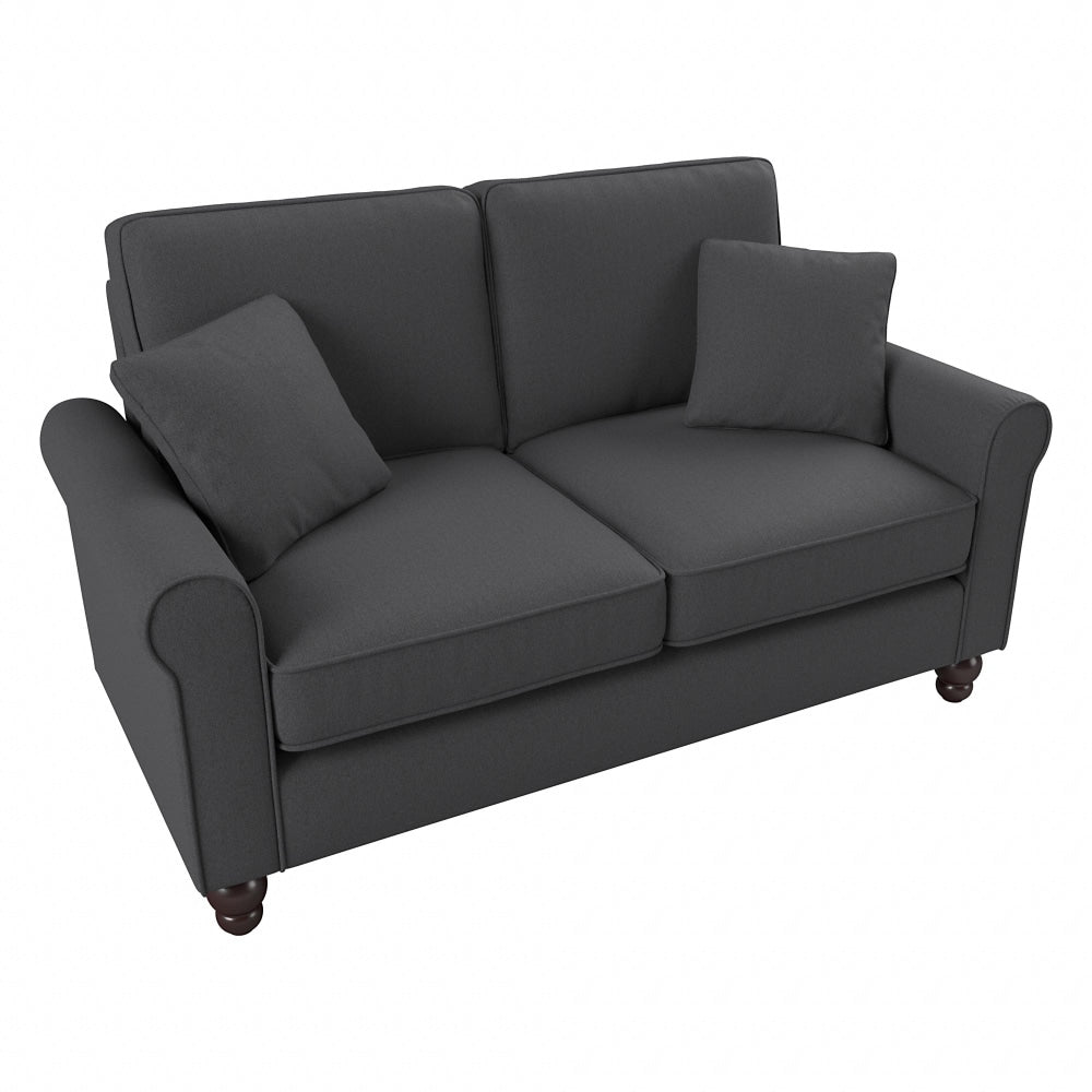 Bush Furniture Hudson 61inW Loveseat, Charcoal Gray Herringbone, Standard Delivery