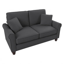 Load image into Gallery viewer, Bush Furniture Hudson 61inW Loveseat, Charcoal Gray Herringbone, Standard Delivery