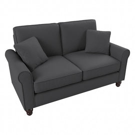 Bush Furniture Hudson 61inW Loveseat, Charcoal Gray Herringbone, Standard Delivery