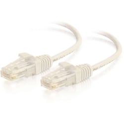 C2G 3ft Cat6 Snagless Unshielded (UTP) Slim Ethernet Cable - Cat6 Network Patch Cable - PoE - White - 3 ft Category 6 Network Cable for Network Device - First End: 1 x RJ-45 Network - Male - Second End: 1 x RJ-45 Network - Male - Patch Cable
