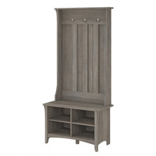 Load image into Gallery viewer, Bush Furniture Salinas Hall Tree with Shoe Storage Bench, Driftwood Gray, Standard Delivery