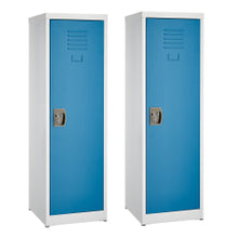 Load image into Gallery viewer, Alpine 1-Tier Steel Lockers, 48inH x 15inW x 15inD, Blue, Set Of 2 Lockers