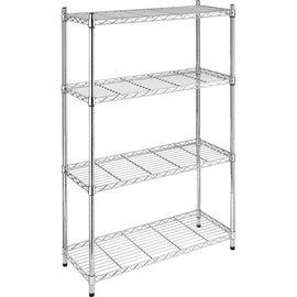 Whitmor 4-Tier Supreme Shelving - 4 Tier(s) - 54in Height x 36in Width x 14in Depth - Floor - Durable, Sturdy, Adjustable - Chrome - Steel - 1