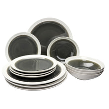 Load image into Gallery viewer, Gibson Elite Clementine 12-Piece Dinnerware Set, Gray