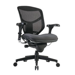 WorkPro Quantum 9000 Series Ergonomic Mesh/Premium Fabric Mid-Back Office Chair, Black/Gray, BIFMA Compliant