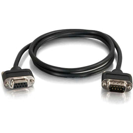 C2G CMG-Rated DB9 Low Profile Null Modem M-F - Null modem cable - DB-9 (M) to DB-9 (F) - 50 ft - molded, thumbscrews - black