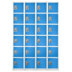 Alpine 6-Tier Steel Lockers, 72inH x 12inW x 12inD, Blue, Pack Of 4 Lockers