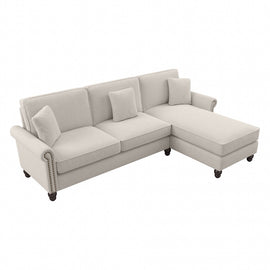 Bush Furniture Coventry 102inW Sectional Couch With Reversible Chaise Lounge, Light Beige, Standard Delivery