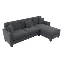 Load image into Gallery viewer, Bush Furniture Flare Sectional Couch With Reversible Chaise Lounge, 35-3/4inH x 102-1/16inW x 62-1/4inD, Dark Gray Microsuede Fabric, Standard Delivery