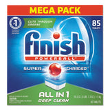 Finish Powerball Dishwasher Tabs, Fresh Scent, 85 Tabs Per Box, Case Of 4 Boxes